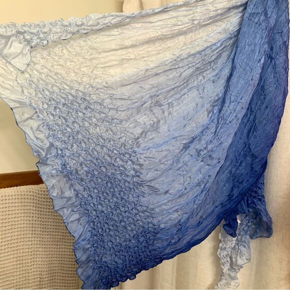 Coldwater Creek 100% Silk Set of 2 Gradient Ombré Bubble Crinkle Scarves - Picture 2 of 8